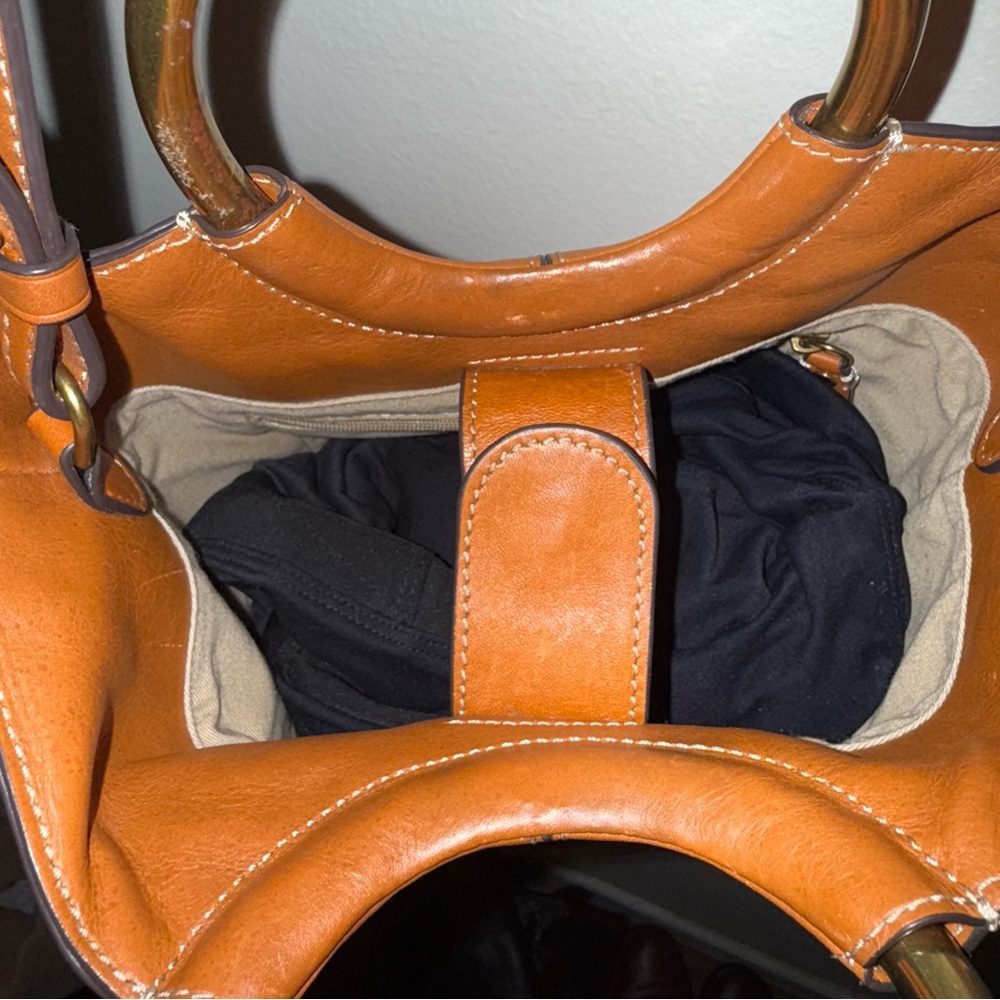 J.Crew Brown Bracelet Bucket Bag In Italian Leather - Picture 5 of 8